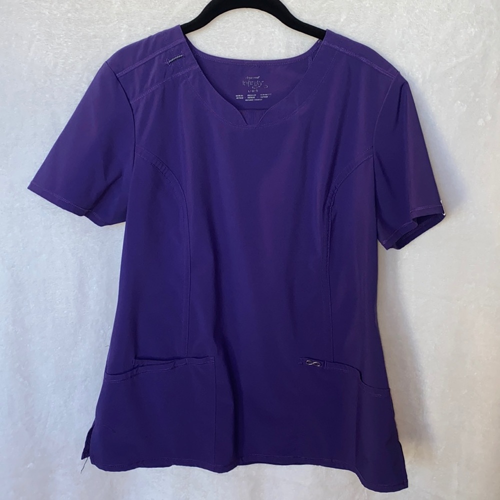Cherokee Infinity Purple Scrub Top Size Large